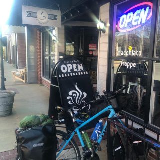 #bikepacking and #bikeadventure is the topic of our presentation tomorrow. Outside. With coffee from @jenningsjava. This picture was taken in Rockmart, GA along the #silvercomettrail two weeks ago during a solo welcome to spring journey. @trekbicyclecolumbus. To register click the link in the bio and go to our events calendar.